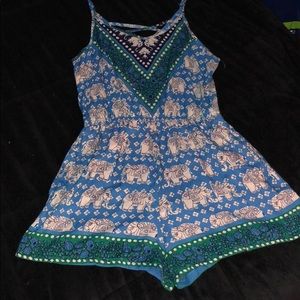 Elephant print romper